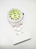 MEDPRO™ Pure White Nurse Brooch Watch With Luminous Watch Face