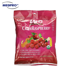 Zand, Naturals, Organic CranRaspberry 18 Throat Lozenges (EXP: 04/2025)