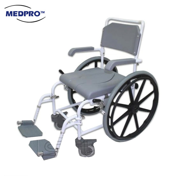 Deluxe Self-Propel Mobile Toilet Commode Chair