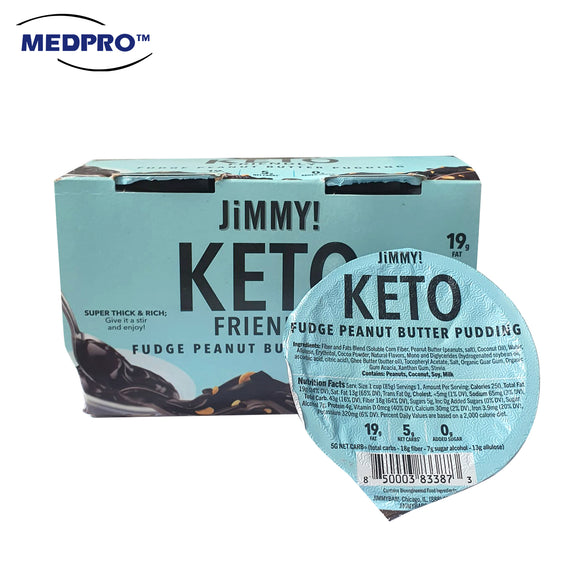 JiMMY!, Keto Friendly Fudge Peanut Butter Pudding, 4 Cups, 3 oz (85 g) Each
