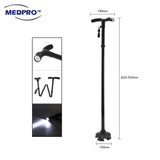 Foldable Trusty Cane with LED Light & Adjustable Height - MEDPRO™ Medical Supplies