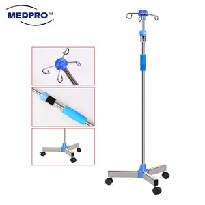 [For Weekly/ Monthly Rental] Portable IV Infusion Drip Stand with 3 Castor Wheels & 3 Brakes