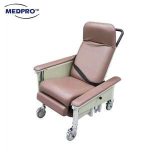 Mobile Geriatric Chair with Drop Down Armrest
