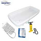 Inflatable Bed Shower Bath Basin Full Set with Air Pump, Water Bag and Washing Nozzle for Patients