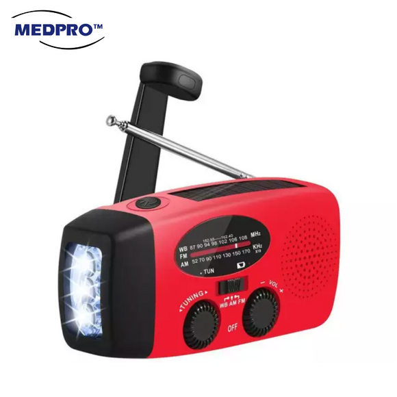 [BEST RADIO] Emergency Radio and Torch Light with 3 Charging Method: Solar / Hand Crank / USB Cable