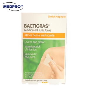 S&N Bactigras Medicated Tulle Gras 5cmx5cm (5pcs/box)
