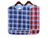 MEDPRO™ Adult Bib with Pocket 45cm x 75cm in Plaid Blue/Red (Waterproof & Reusable!) - MEDPRO™ Medical Supplies