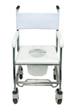 Stainless Steel Deluxe Mobile Toilet Commode Chair