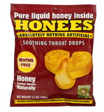 Honees, Honey/ Honey Menthol Eucalyptus Soothing Throat Drops, 20 King Size Drops 100g