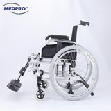 MEDPRO™ Detachable Wheel Chair with Elevating Footrest and Height Adjustable Armrest 18"