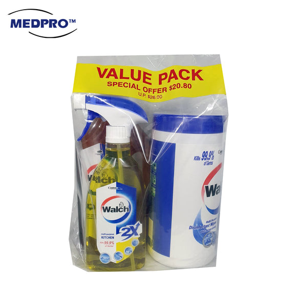 Walch Value Pack (Wipes+Kitchen Spray+Disinfectant Solution)