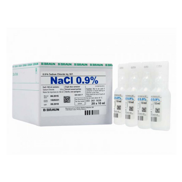 [20pcs] Braun Sodium Chloride NaCl 0.9% for Injection 10ml / 20ml
